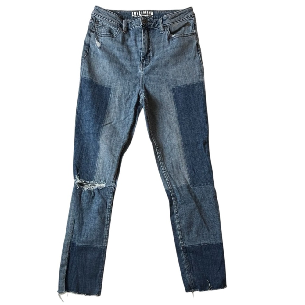 Idyllwind Patchwork Straight Leg Jeans - Blue
